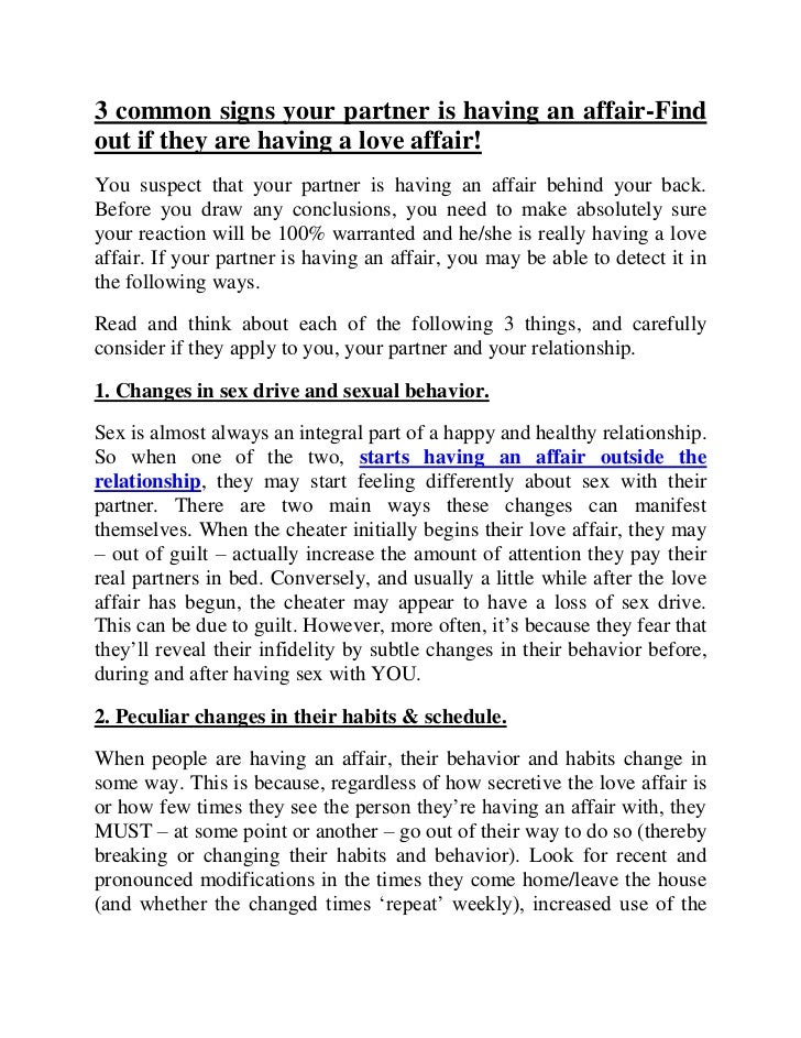 signs your husband is having an affair
